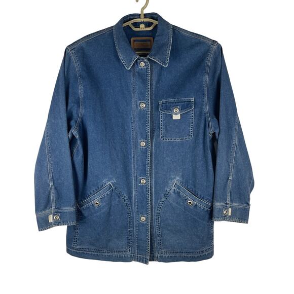 Vintage 90s Ralph Lauren Jeans Co Denim Chore Barn Workwear Jacket Women's Large - Picture 1 of 12